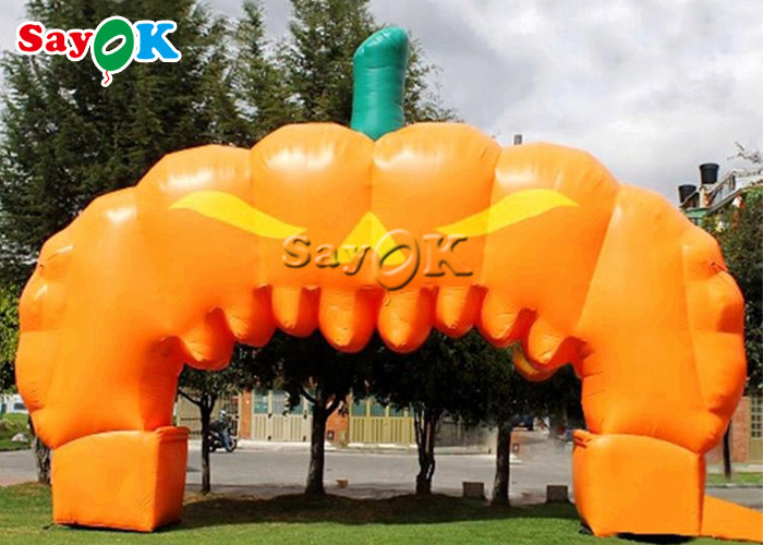 Custom Inflatable Arch Orange Halloween Pumpkin Event Inflatable Arch For Supermarket