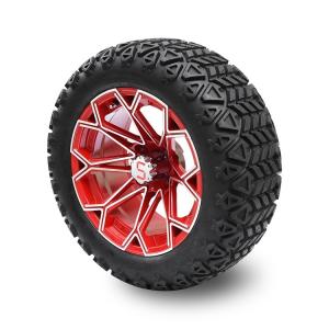 Wholesale Golf Cart 14 Inch Machined/Red Wheels and 22 Inch DOT Tires Combo from china suppliers