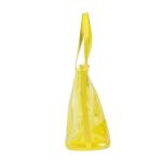 Yellow Clear PVC Tote Bag with Emboss Logo , Women Transparent Shoulder Bags