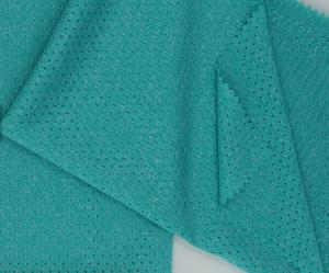 Wholesale Heather Green Cationic Jacquard Jersey Knit Fabric Soft With Butterfly Holes from china suppliers