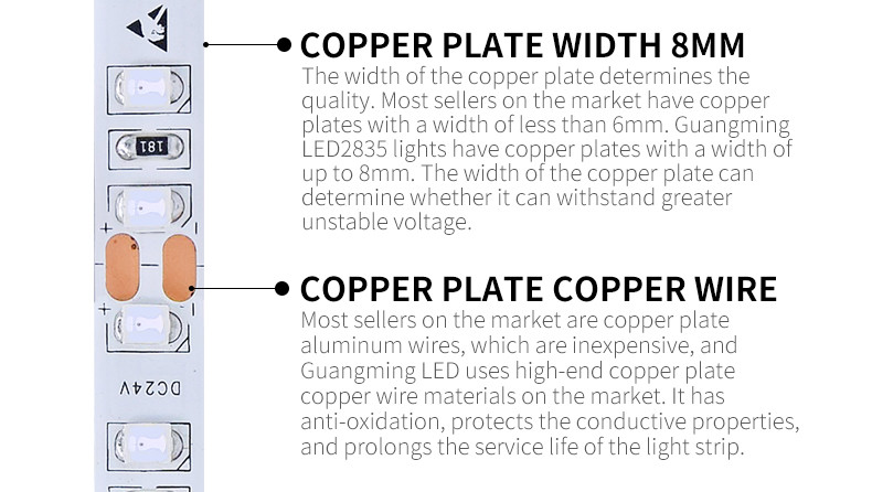 16×16 Pcb IP68 12W 630nm 60leds/M Warm White LED Strip