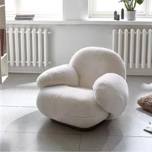 Wholesale Fur Pumpkin Leisure Lazy Sofa Chair Unwind Flannel Fabric Stainless Steel Bottom from china suppliers