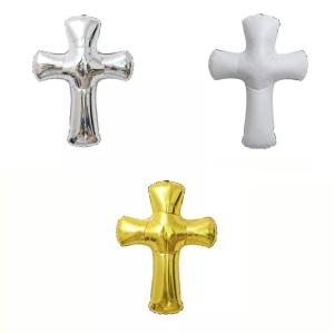 Wholesale Wholesal New Design Gold Silver White Easter Cross Aluminum Foil Balloon for Party Decorations Supplies from china suppliers