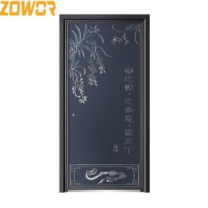 Wholesale Anti Theft Waterproof Aluminum Entrance Door 90mm Leaf Thickness from china suppliers