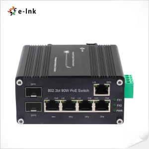 Wholesale Poe Powered Din Rail Mounted Switch 4 Port 10/100/1000T 802.3bt 90W from china suppliers