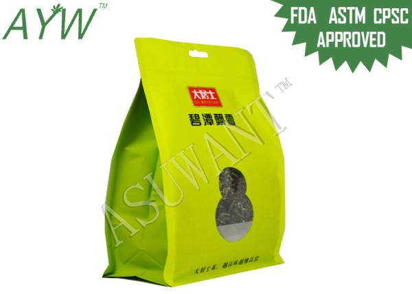 Clear Window Food Packaging Bags Smell Proof Flat Square Bottom Metallized Zip