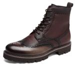Fashion Ankle Genuine Warm Leather Boots , Work Shoes For Men Lace Up Closure