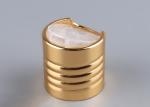Ribbed Aluminum Cosmetic Bottle Caps Gold Silver Disk Top Cap
