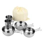 Camping 5pcs Outdoor Cookware Set Stainless Steel Picnic Cookware