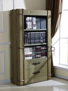 Wholesale classical old style antique green canvas fabric bookcase furniture from china suppliers