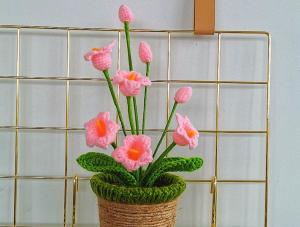 Wholesale New Creative Luxury Handmade Crochet Knitting Plants Flowers Handicraft Home Decorations Crochet Flower from china suppliers