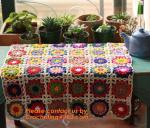 Handmade crochet hook Daisy striped blanket, Cashmere knitted blanket, sofa