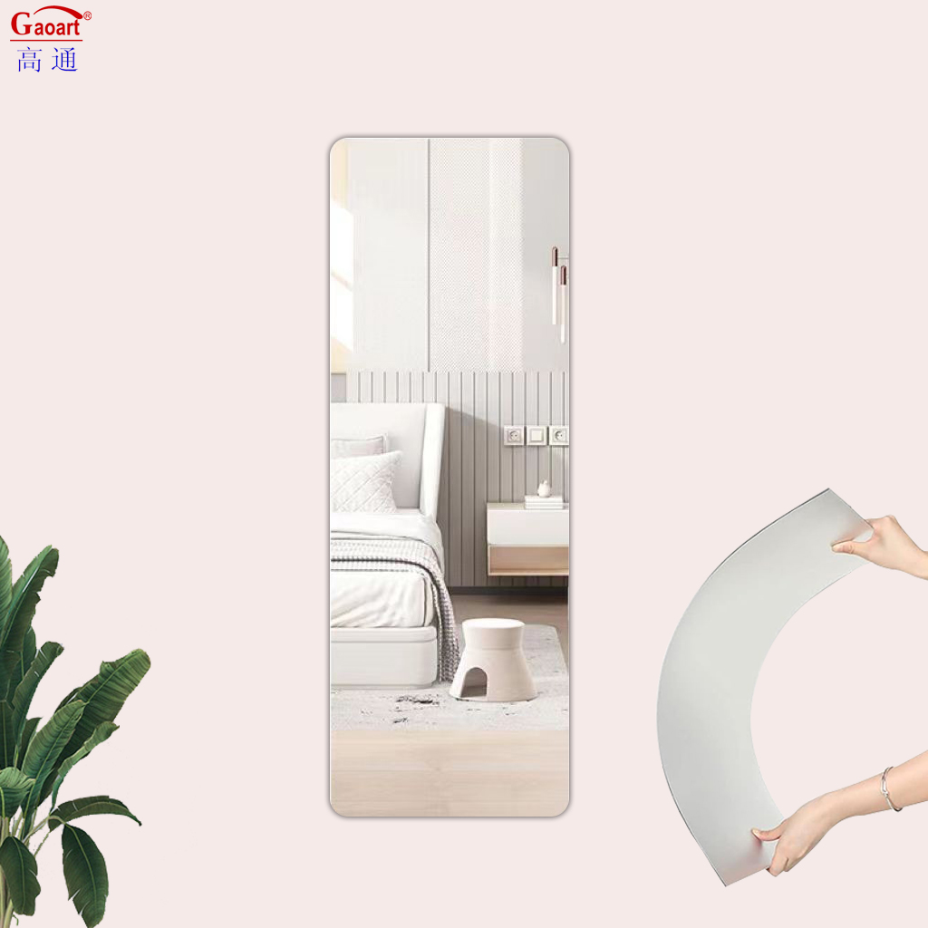 Custom Flexible Bathroom Furniture Decor Wall Sticker Plastic Adhesive Acrylic Mirror Sheet