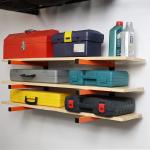 Wall Mount Lumber Storage Metal Rack for Contemporary Design Style Storage