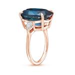 Soiree London Blue Topaz And CZ Cocktail Engagement Ring Jewelry Certificated