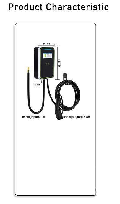 Wallbox AC EV Charger Gun Line With LCD Screen 32A APP 7ke