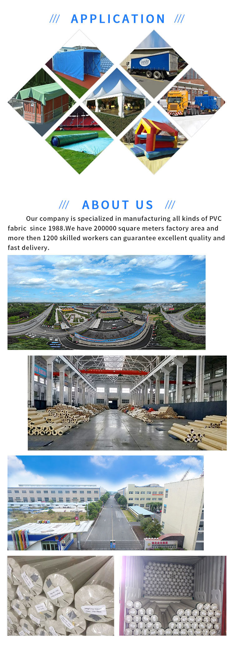Cold Resistance Double Side PVC Coated Tarpaulin Mildew Proof