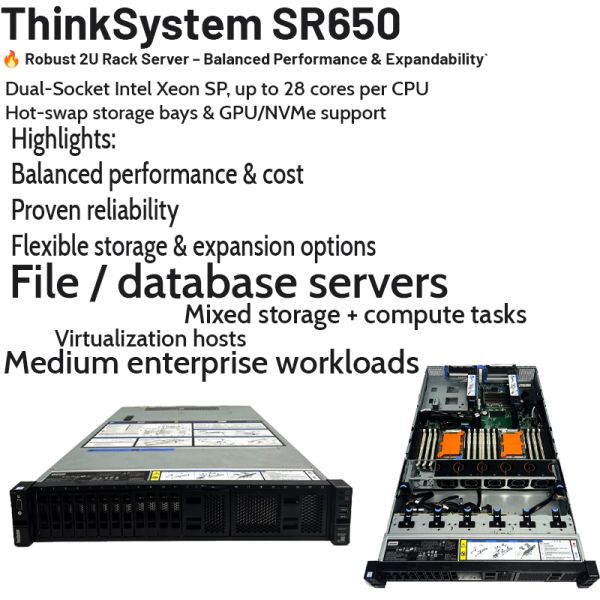 ThinkSystem SR650 2U Rack Server front view