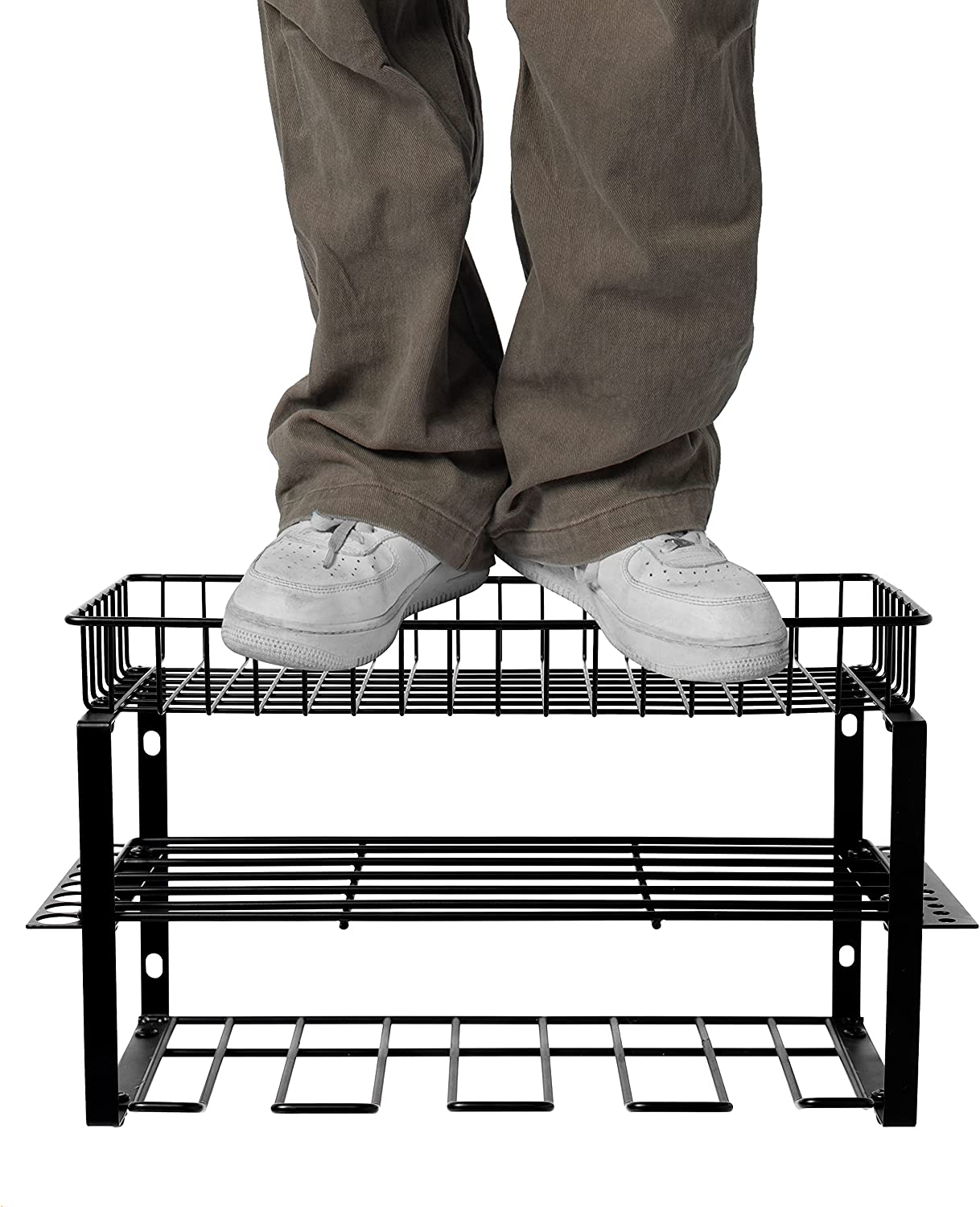 Wall Mount 3 Layers Tool Organizer Storage with Basket Rust and Corrosion Resistant