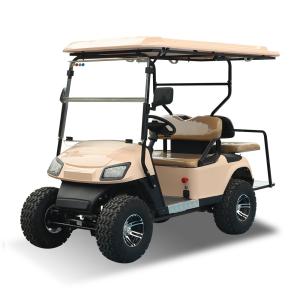 Wholesale New Energy Lithium Battery Lead Acid Battery 4 Seater Golf Cart Classic Brown Customizable LOGO For Golf Courses from china suppliers
