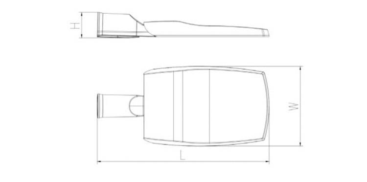 IP66 Waterproof Slim LED Street Light with 70 Ra Color Rendering Index and High Power