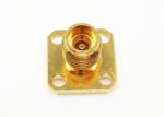 Gold Plated 2.4mm Female Straight 4 Holes Flange Mount Millimeter Wave Connector