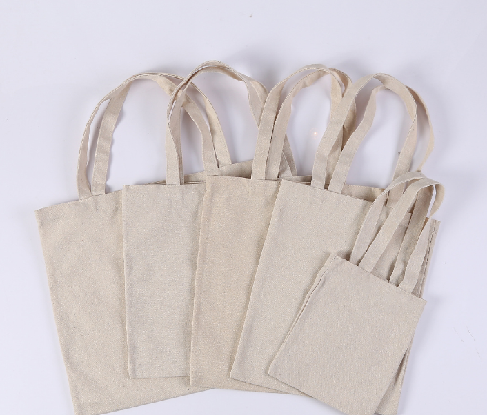 Canvas Fabric Organic Tote Cotton Grocery Bag Women Shopping 30cm
