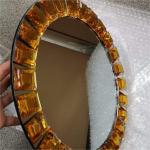 Gold Diamond Beaded Rim Charger Plates Mirror Flat Dish For Wedding Event