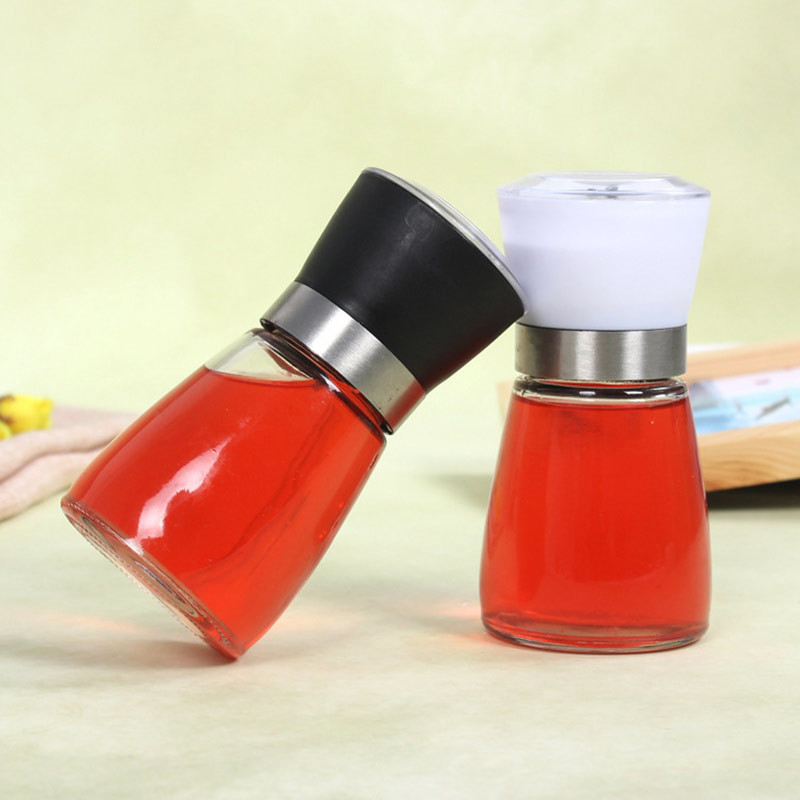 Hygienic Lead Free Rotatable Grinding Lid Glass Pepper Jar