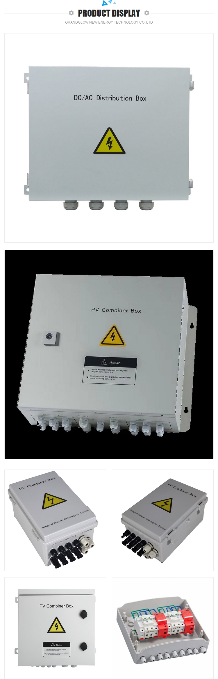 14 in 2out 1000vdc Waterproof String Boxes Pv Combiner Box Compatible with any brand of panel and solar connector.