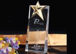 Square Shape Crystal Trophy Cup Party Celebration Use With Metal Pentagram