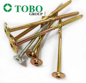 China Chipboard Tornillo Type 17 Truss Wafer Head Torx Slotted Chipboard Wood Screw Self Tapping Chipboard Screw Torx With Knu on sale