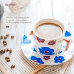 200ml Floral Latte Cappuccino Ceramic Cup Porcelain Coffee Tea Mug And Saucer