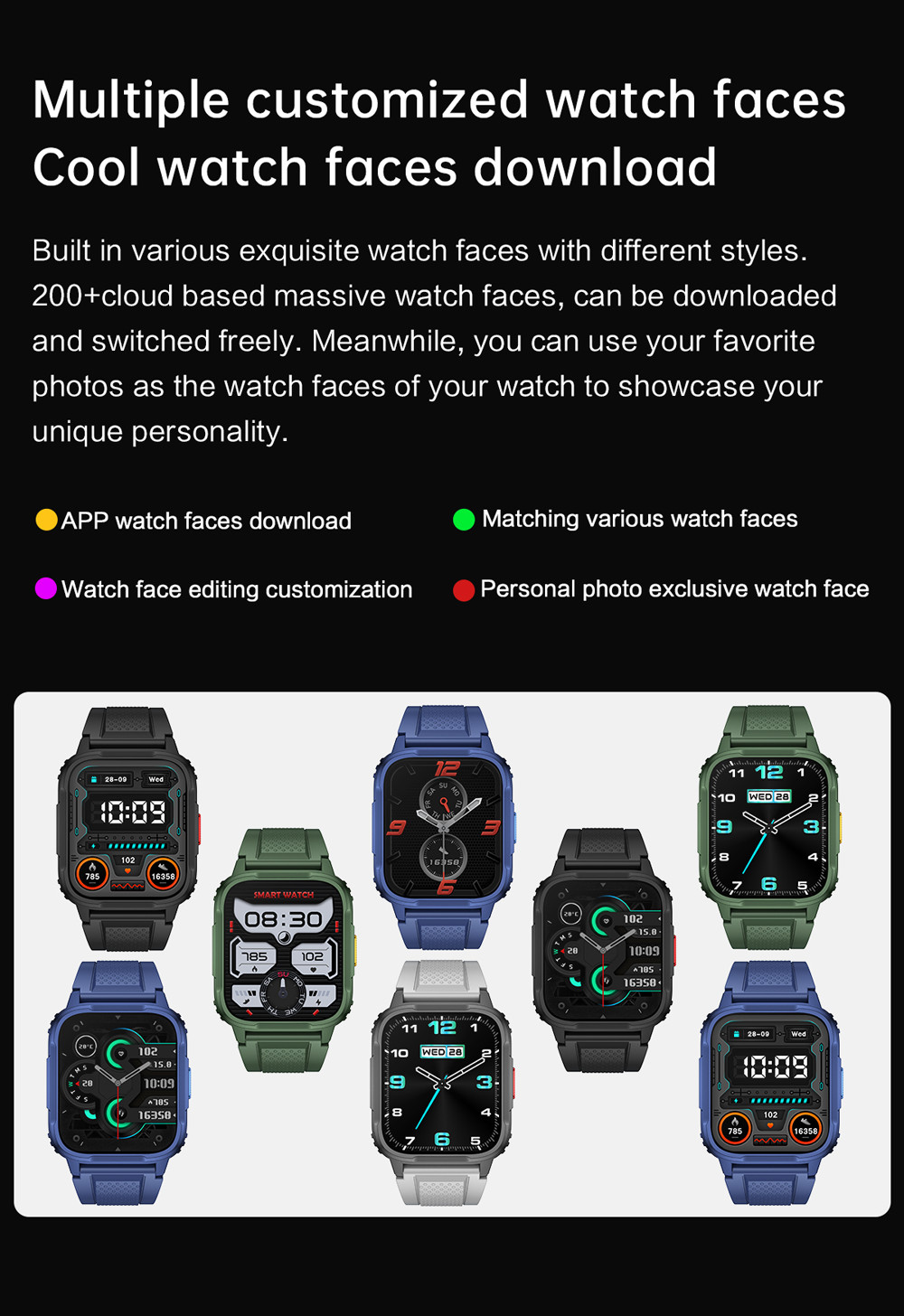 LW9 Waterproof Smart Watch 1.95'' 280*240 Display 300mAh Battery