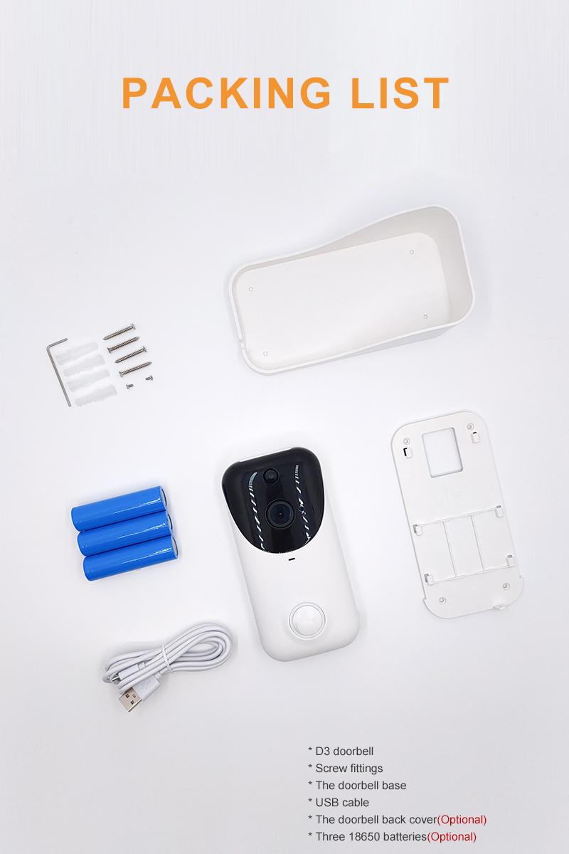 6pcs IR LED Smart Video Doorbell 1080P Tuya Smart Life Video Doorbell