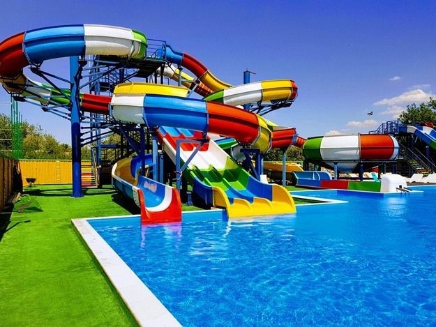 Hot Dipped Galvanized Steel Water Park Slide Anti Rust For Children