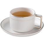 350ml 11.84oz Gold Rimmed Cappuccino Cups And Saucers Perfect For Afternoon Tea