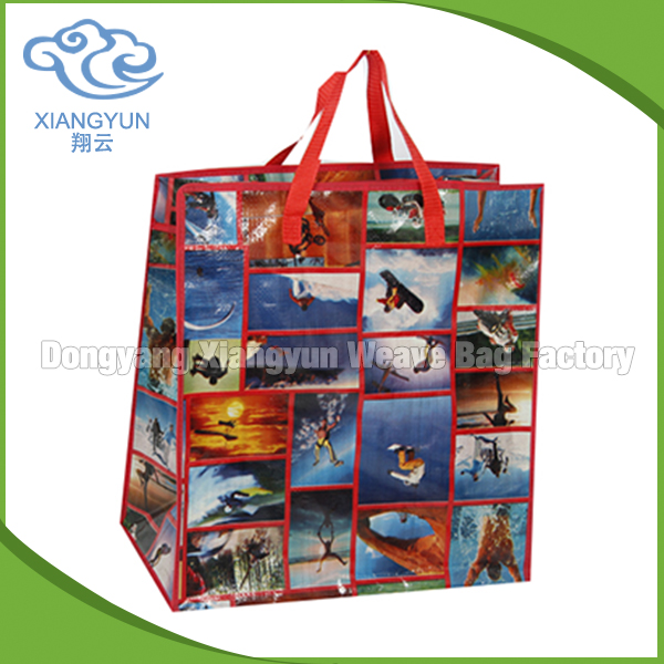Reusable Shopping Laminated Pp Woven Bag Bag Flower Design Gravure Printing Shopping Bag
