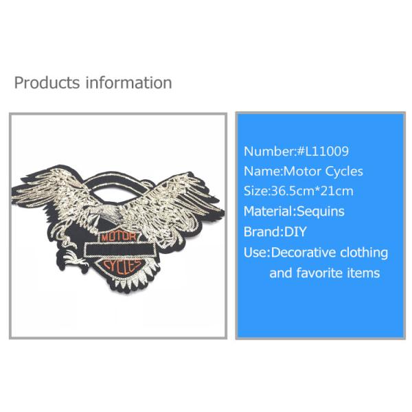 Personalized Sequined Embroidered Eagle Patches Cartoons Image For Clothing