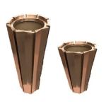 Wood surface metal modern round shape flower pot planter indoor