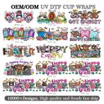 Double Sided View UV DTF Cup Packaging Sticker Decal 16oz Glasses Cold Transfer
