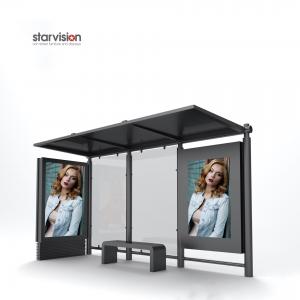 Wholesale Outdoor Furniture Aluminum Alloy Smart Bus Shelter With Static Scrolling Poster from china suppliers