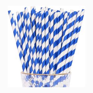 Wholesale Striped Blue And White Paper Straws BPA Free Eco Friendly For Office Coffee from china suppliers