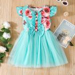 Summer Children'S Clothing Baby Girl Printed Sweet And Cute Flying Sleeve Dress