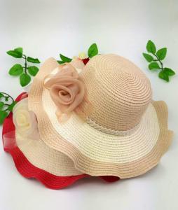 Wholesale 100% Paper Straw Ladies Floppy Straw Hats With Silk Flowers Decoration 85cm*42cm*38cm from china suppliers