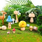 Peg 3cm Natural Unfinished Wooden Mushroom Toys 2.55 In Children Graffiti
