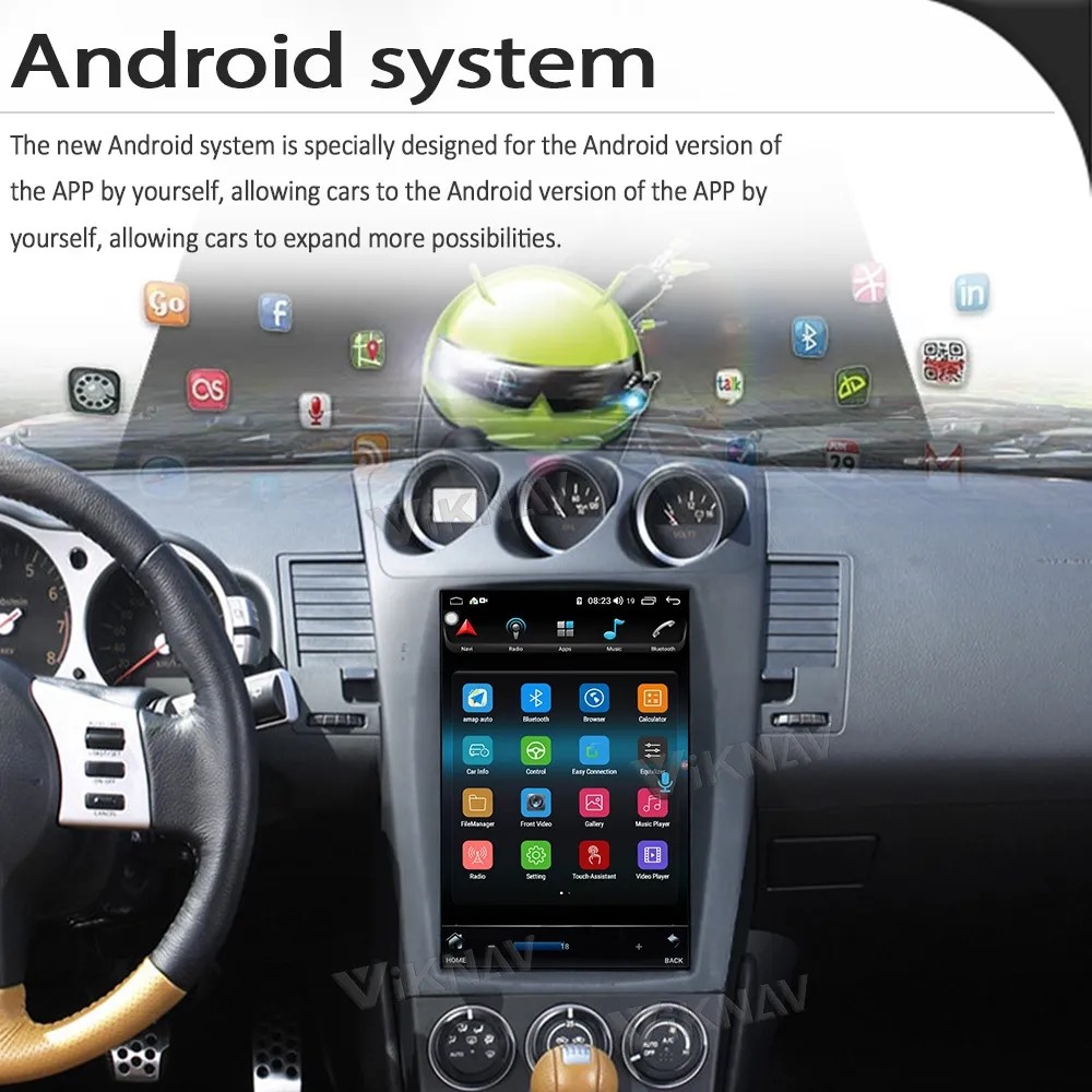 12.1 Inch 8 core Stereo For2006-2015 Nissan 305Z GPS Navigation Multimedia Player Android Wireless Carplay BT 4G