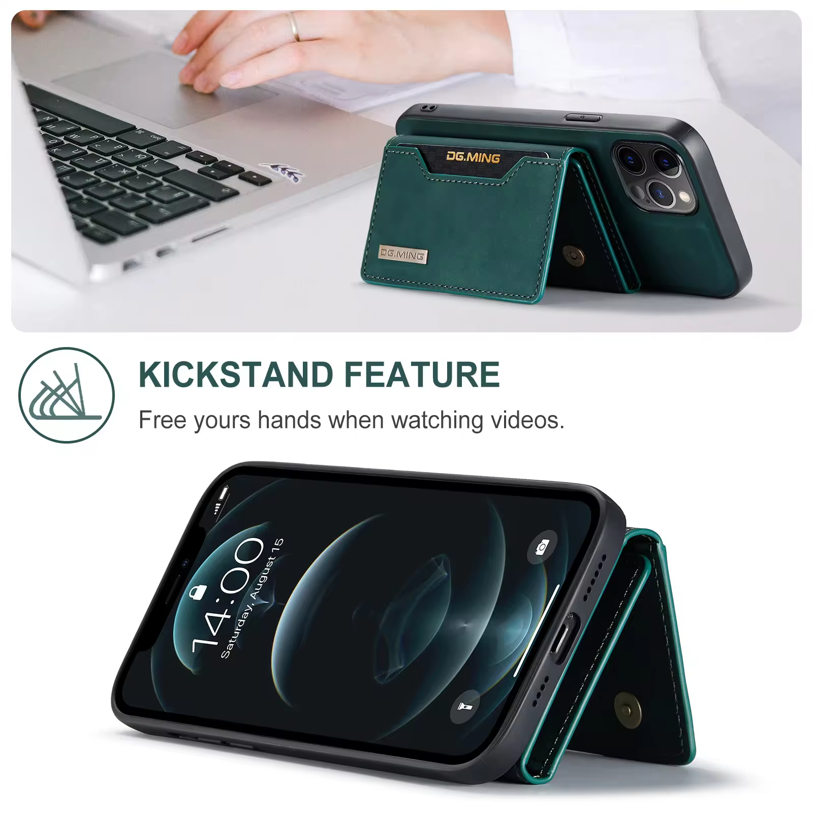 Magnetic Card Holder Wallet Pu Leather Phone Cases for Samsung iPhone 11 12 13 14 15 Pro Max