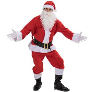 Wholesale Polyester Luxury Velvet Santa Suit Adult Costume For Christmas Decoration from china suppliers
