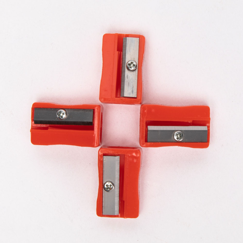 11.4mm Plastic Red Pencil Sharpener Single Hole